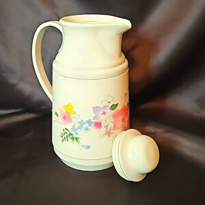 Vintage Phoenix Insulated Coffee Tea Thermal Server Vacuum Carafe Primary Flower